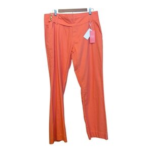 Flamingo Curvy Stylish Bright Coral Color Women's Pants Size 2X (Fits Size 16)